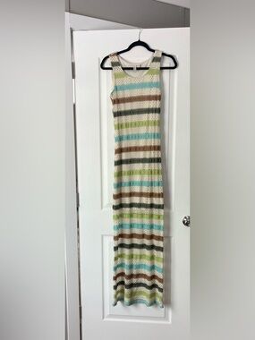 Tacera Multicolor Striped Maxi Dress